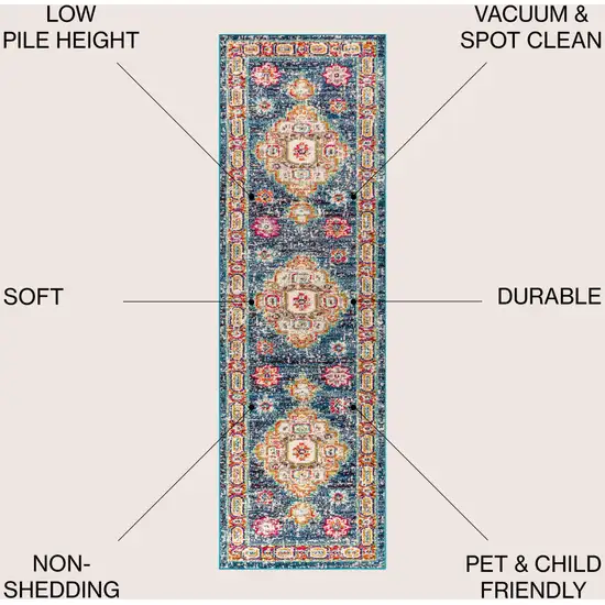 8' Medallion Runner Rug Photo 8