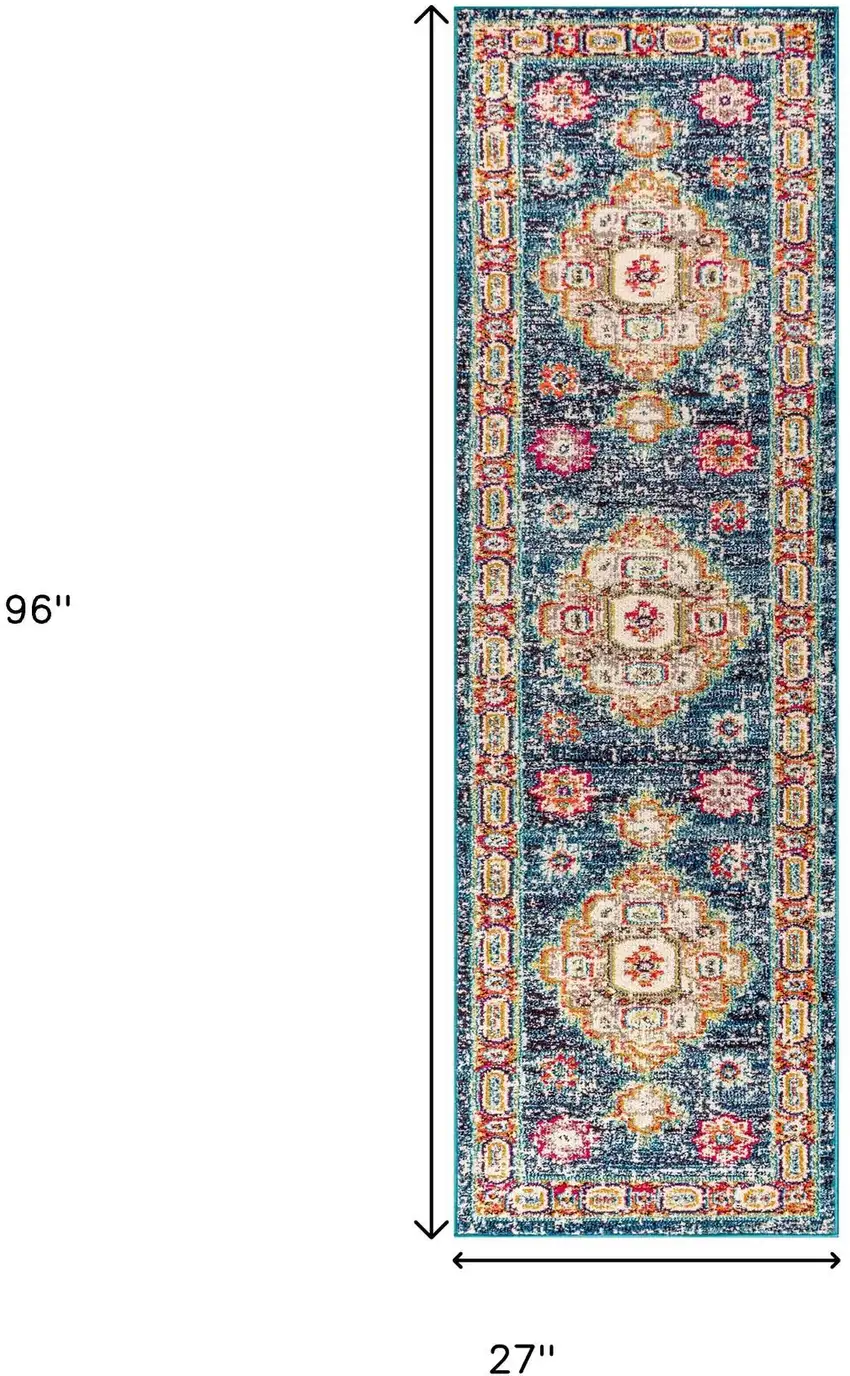 8' Medallion Runner Rug Photo 8