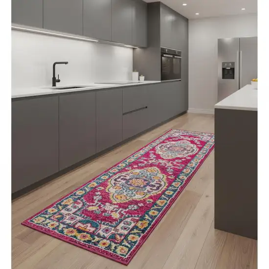 8' Medallion Runner Rug Photo 1