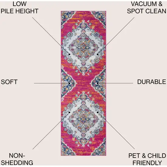 8' Medallion Runner Rug Photo 8