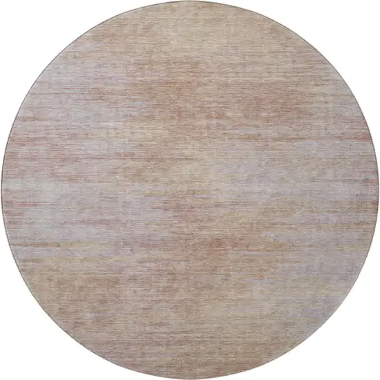 8' Merlot And Beige Abstract Washable Round Rug With UV Protection Photo 4