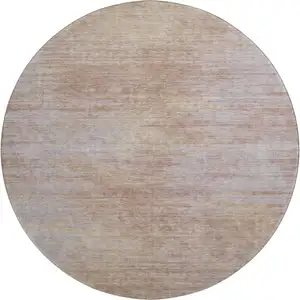 Photo of 8' Merlot And Beige Abstract Washable Round Rug With UV Protection