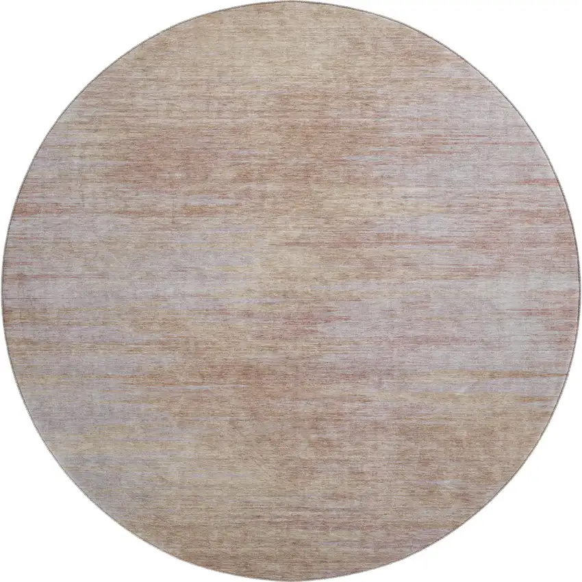8' Merlot And Beige Abstract Washable Round Rug With UV Protection Photo 1