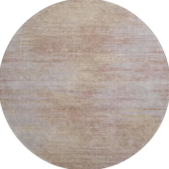 8' Merlot And Beige Abstract Washable Round Rug With UV Protection Photo 3