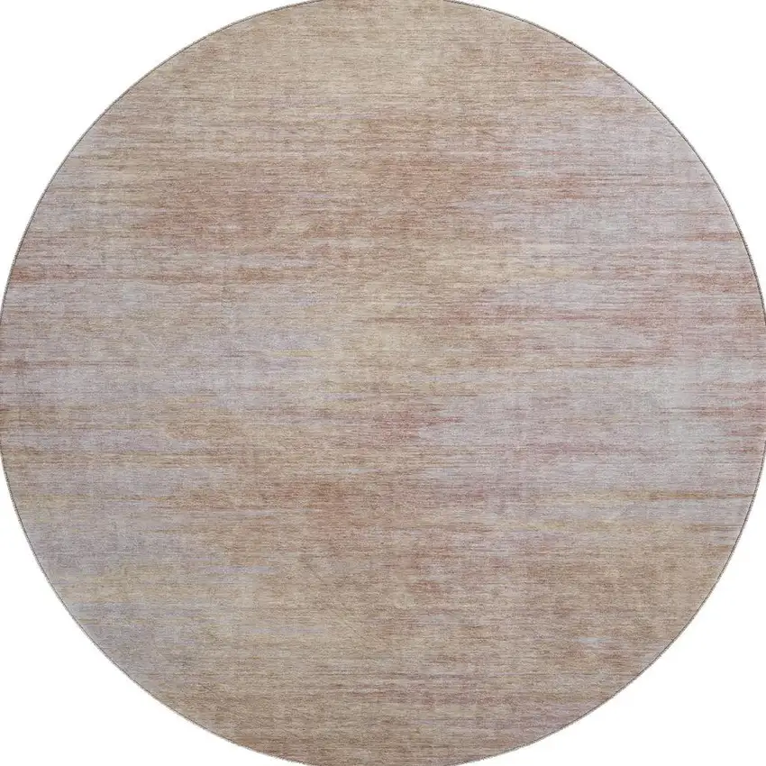 8' Merlot And Beige Abstract Washable Round Rug With UV Protection Photo 3