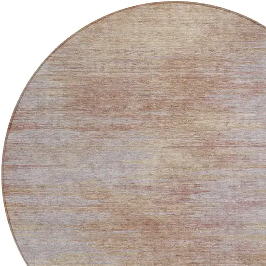 8' Merlot And Beige Round Abstract Washable Indoor Outdoor Area Rug Photo 4