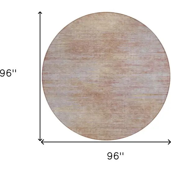 8' Merlot And Beige Round Abstract Washable Indoor Outdoor Area Rug Photo 3