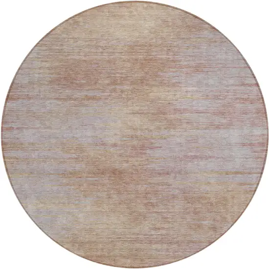 8' Merlot And Beige Round Abstract Washable Indoor Outdoor Area Rug Photo 2