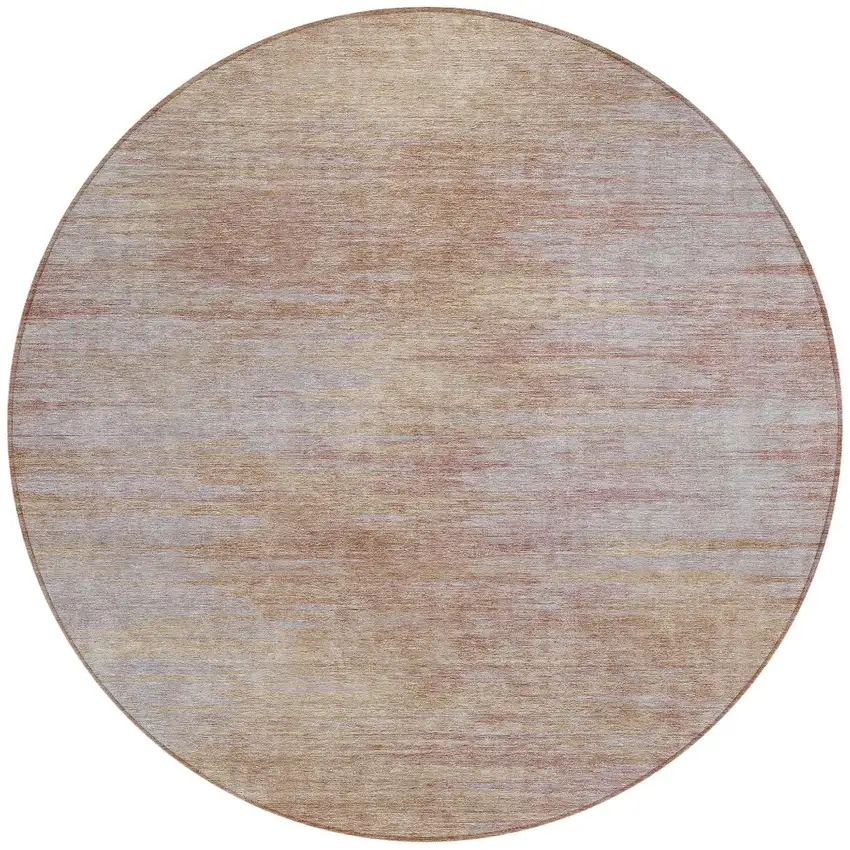 8' Merlot And Beige Round Abstract Washable Indoor Outdoor Area Rug Photo 5