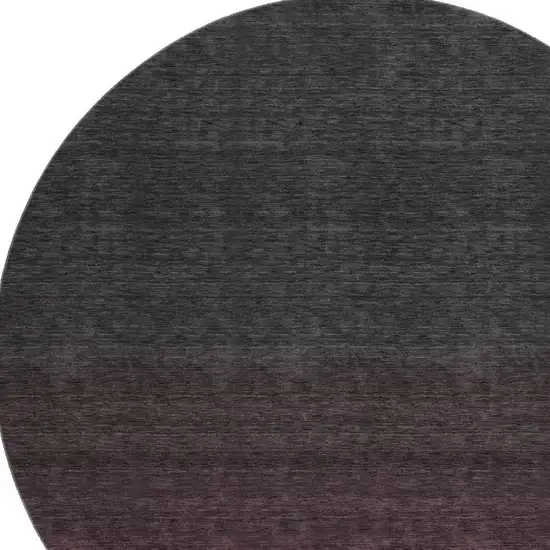 8' Merlot And Charcoal Ombre Washable Round Rug With UV Protection Photo 3