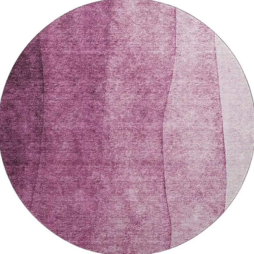 8' Merlot And Ivory Ombre Washable Round Rug With UV Protection Photo 4