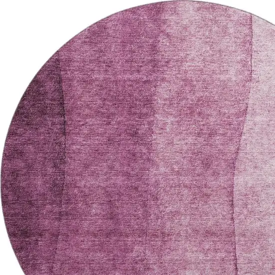 8' Merlot And Ivory Ombre Washable Round Rug With UV Protection Photo 3