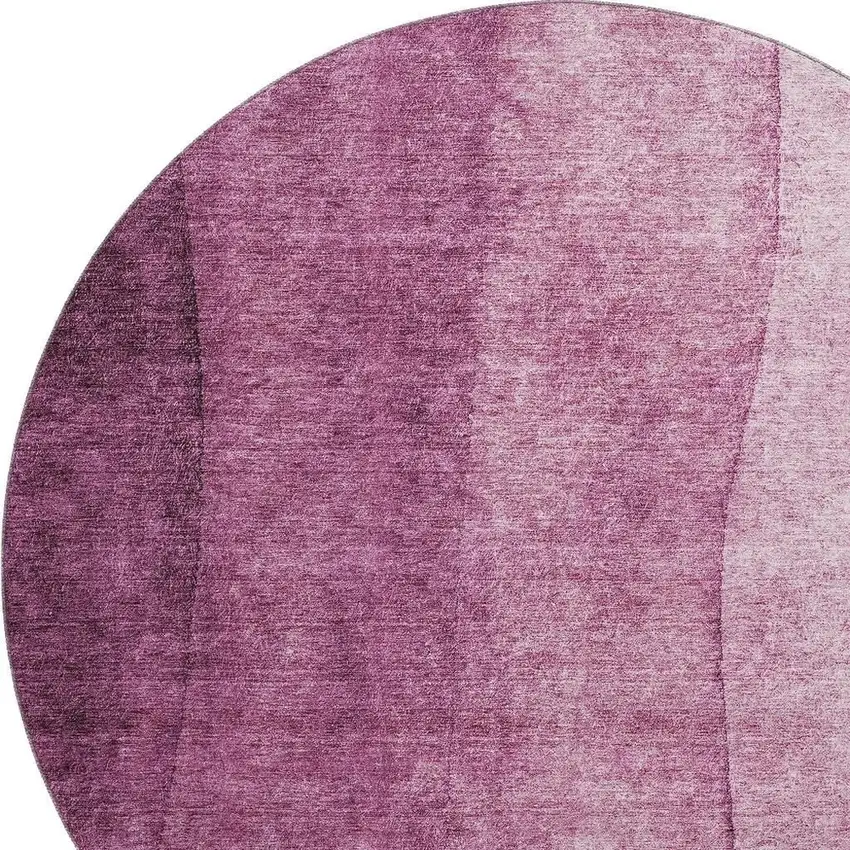 8' Merlot And Ivory Ombre Washable Round Rug With UV Protection Photo 3