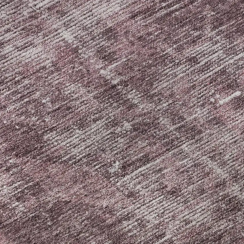 8' Merlot And Silver Oriental Washable Area Rug With UV Protection Photo 9