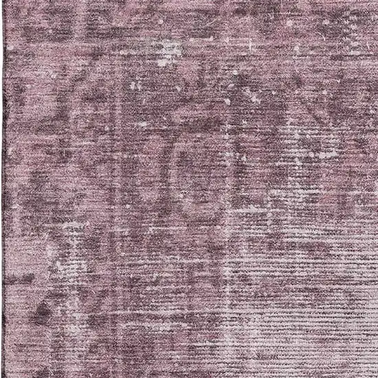 8' Merlot And Silver Oriental Washable Area Rug With UV Protection Photo 2