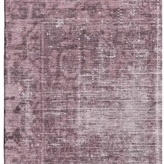 8' Merlot And Silver Oriental Washable Area Rug With UV Protection Photo 3
