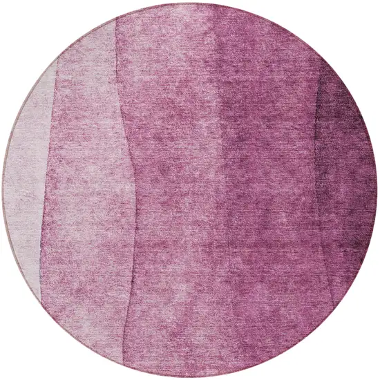 8' Merlot Blush And Pink Round Ombre Washable Indoor Outdoor Area Rug Photo 4
