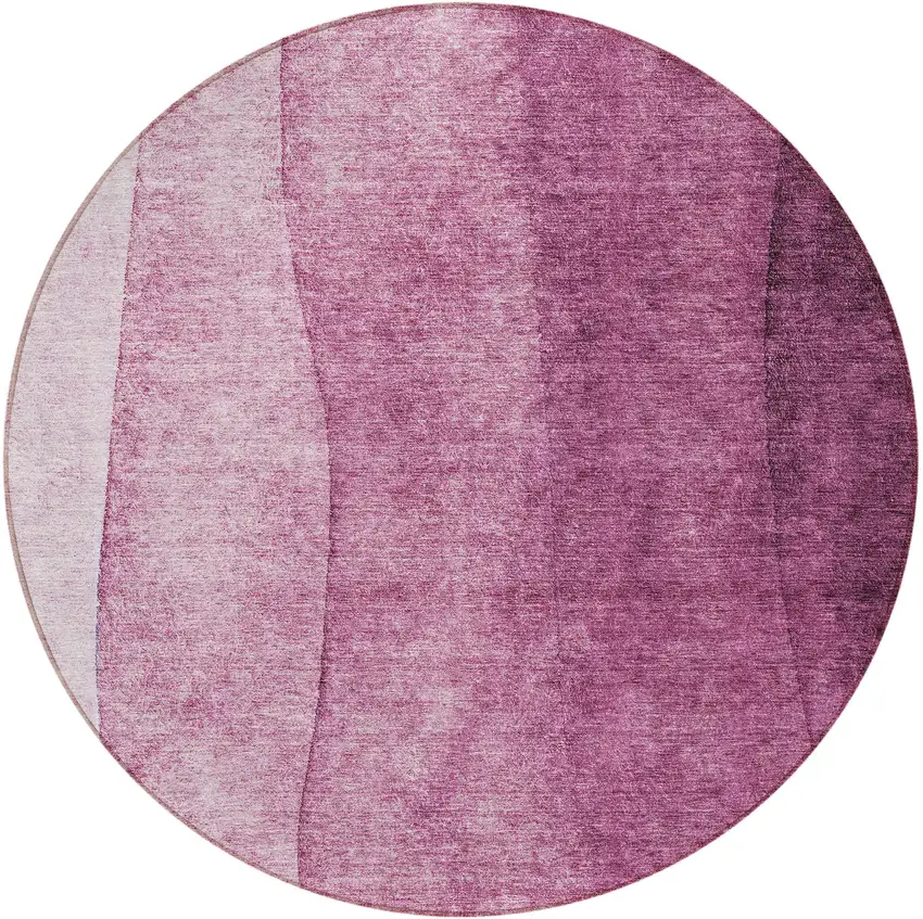 8' Merlot Blush And Pink Round Ombre Washable Indoor Outdoor Area Rug Photo 4