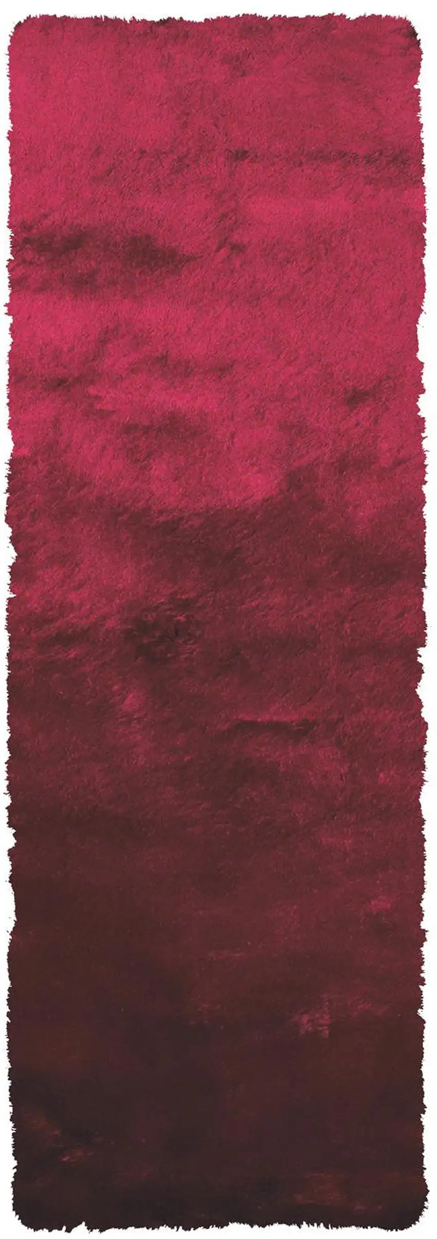 6' Merlot Shag Hand Tufted Runner Rug Photo 4