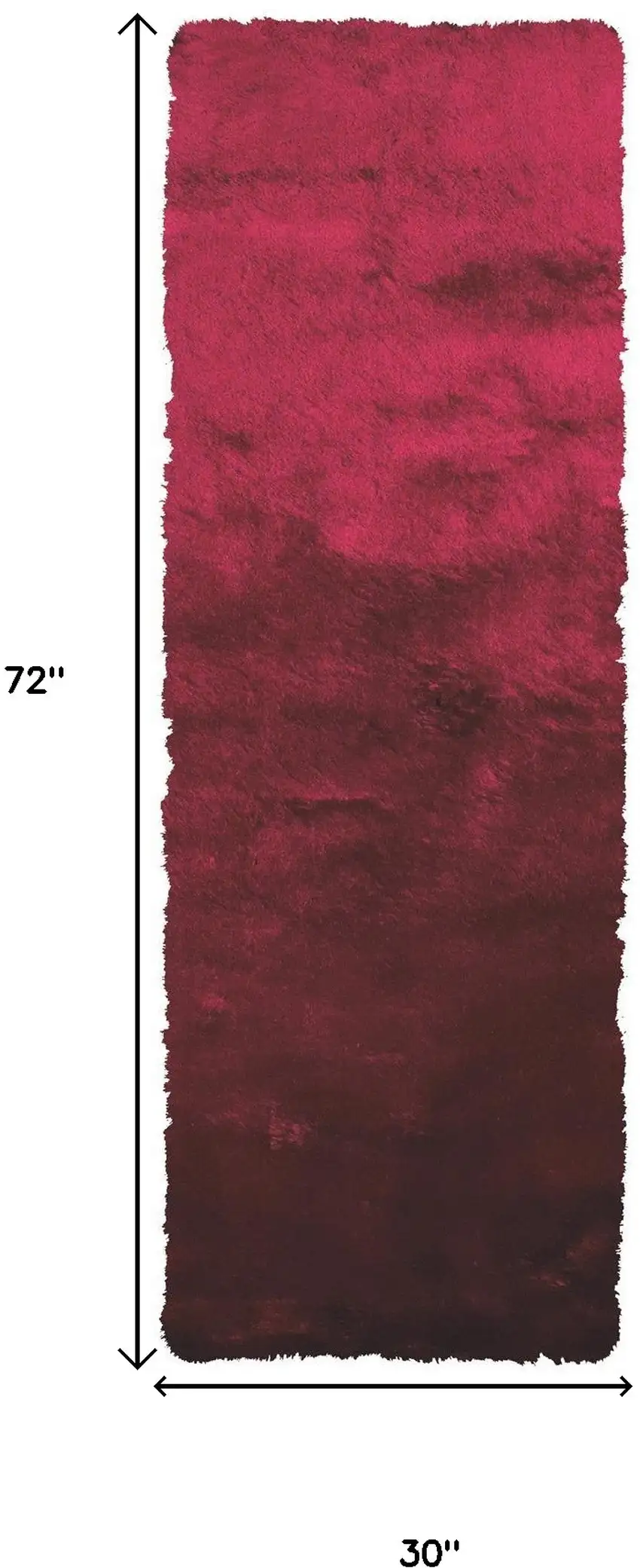 6' Merlot Shag Hand Tufted Runner Rug Photo 5