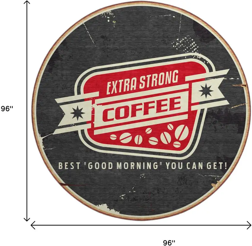 8' Midnight Red And Ivory Geometric Washable Round Rug With UV Protection Photo 3