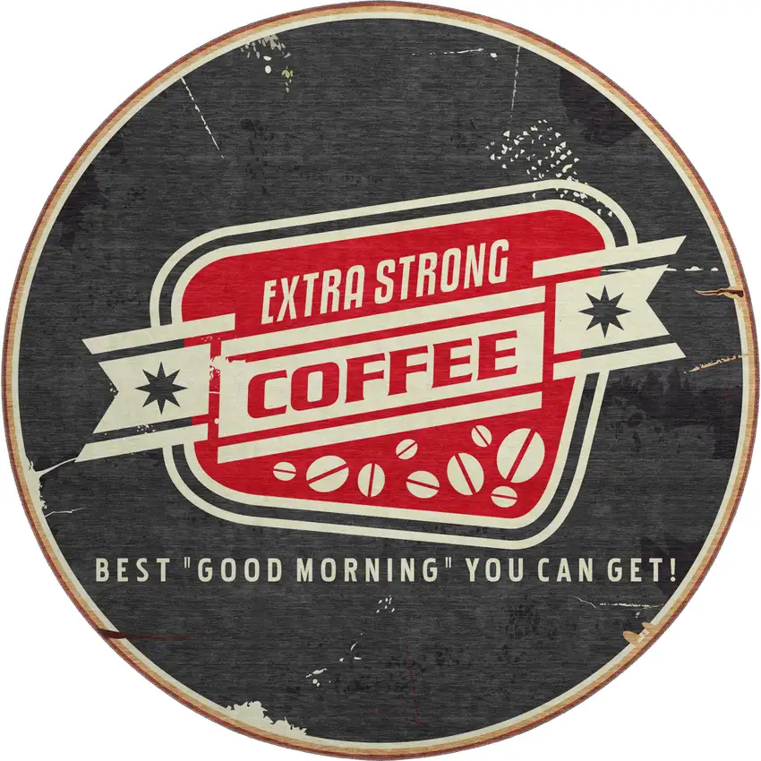 8' Midnight Red And Ivory Geometric Washable Round Rug With UV Protection Photo 2