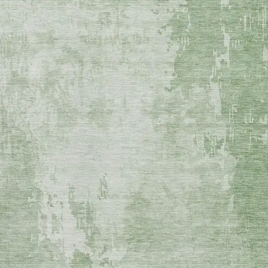 8' Mint Green And Beige Abstract Washable Area Rug With UV Protection Photo 2