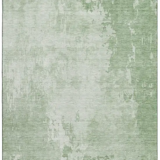 8' Mint Green And Beige Abstract Washable Area Rug With UV Protection Photo 3