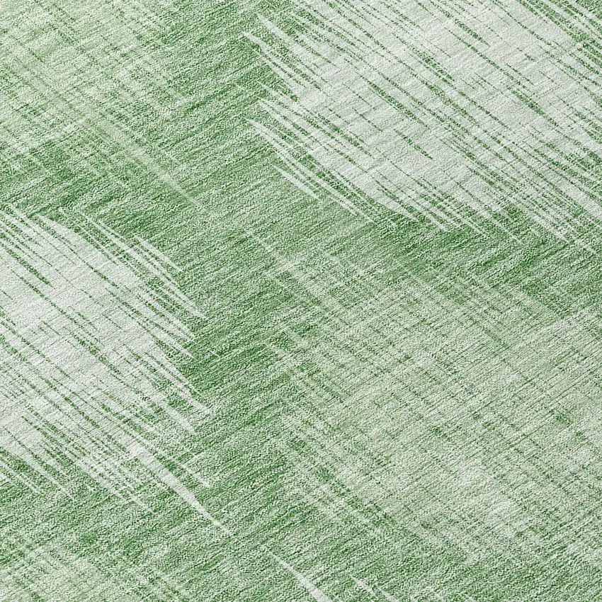 8' Mint Green And Fern Green Round Ikat Washable Indoor Outdoor Area Rug Photo 7