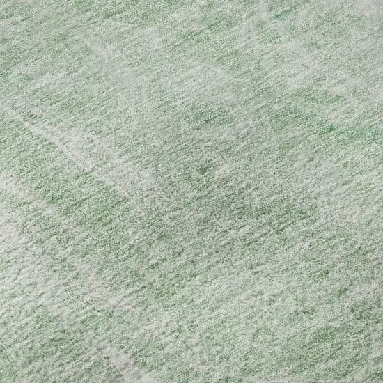 8' Mint Green And Ivory Abstract Washable Round Rug With UV Protection Photo 9