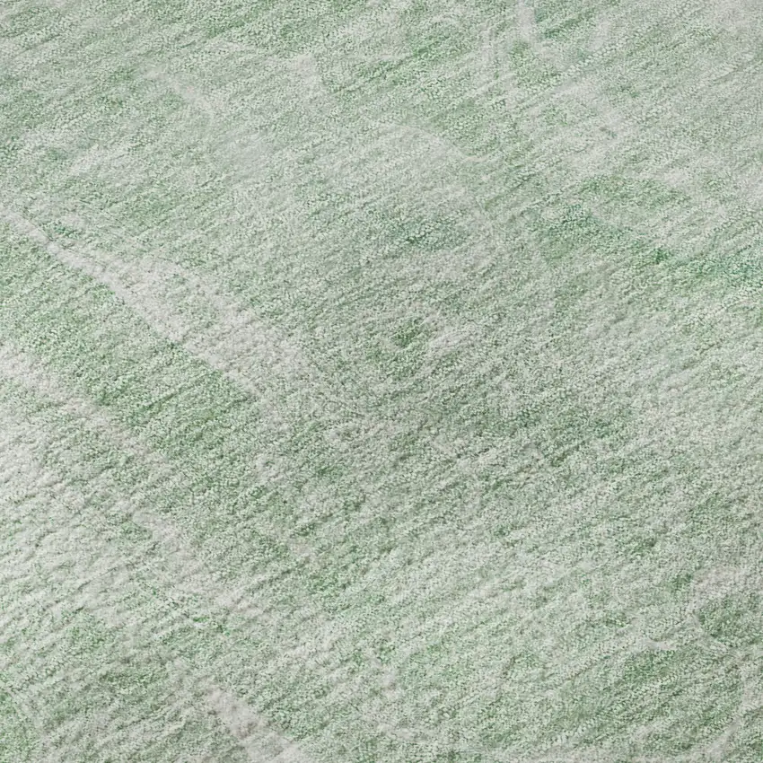 8' Mint Green And Ivory Abstract Washable Round Rug With UV Protection Photo 9