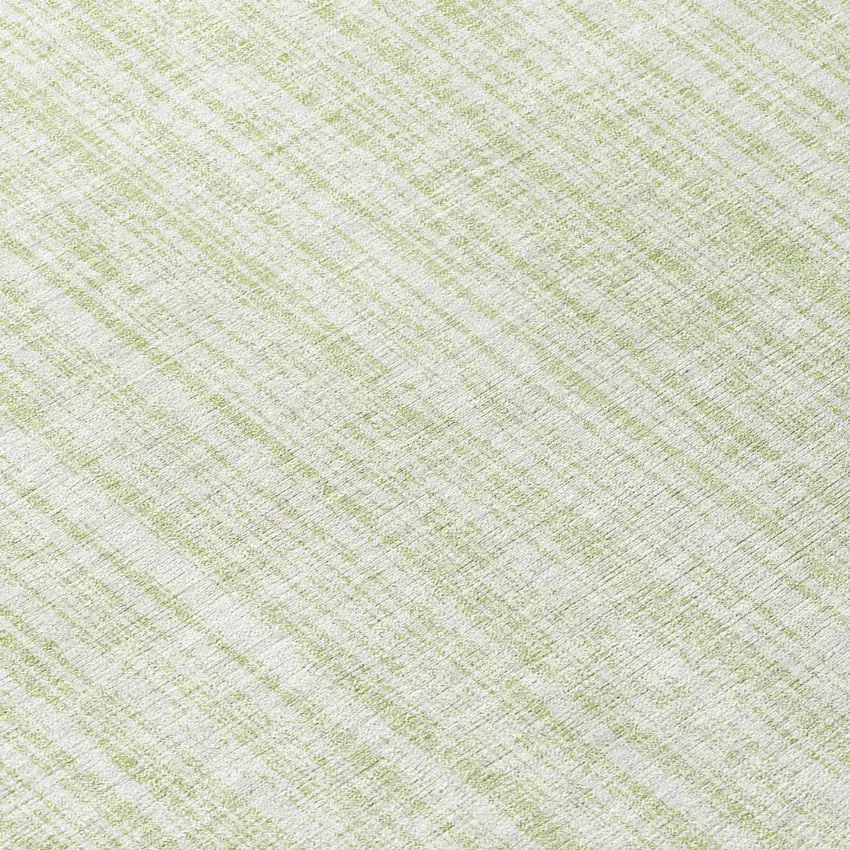 8' Mint Green And Ivory Round Striped Washable Indoor Outdoor Area Rug Photo 8