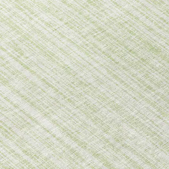 8' Mint Green And Ivory Round Striped Washable Indoor Outdoor Area Rug Photo 8