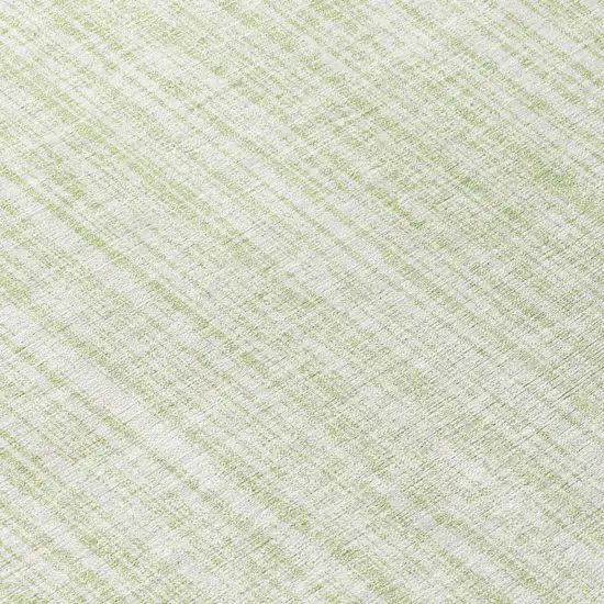 8' Mint Green And Ivory Round Striped Washable Indoor Outdoor Area Rug Photo 8