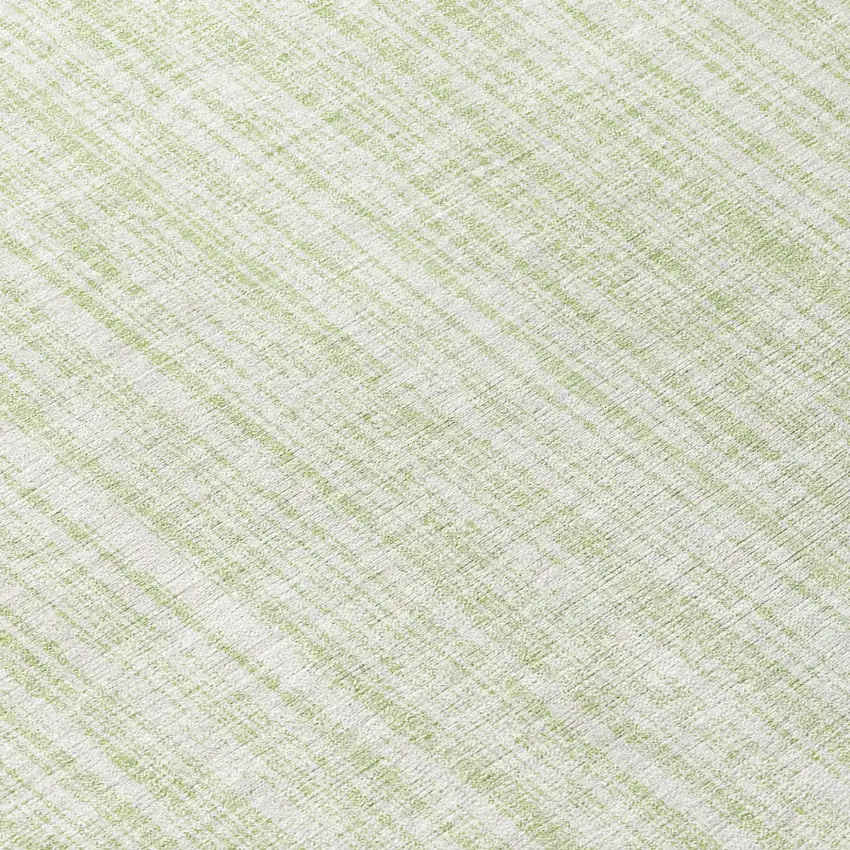 8' Mint Green And Ivory Round Striped Washable Indoor Outdoor Area Rug Photo 8