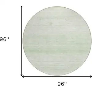Photo of 8' Mint Green And Ivory Round Striped Washable Indoor Outdoor Area Rug