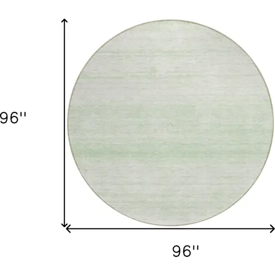 8' Mint Green And Ivory Round Striped Washable Indoor Outdoor Area Rug Photo 3
