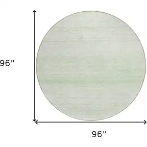 Photo of 8' Mint Green And Ivory Round Striped Washable Indoor Outdoor Area Rug