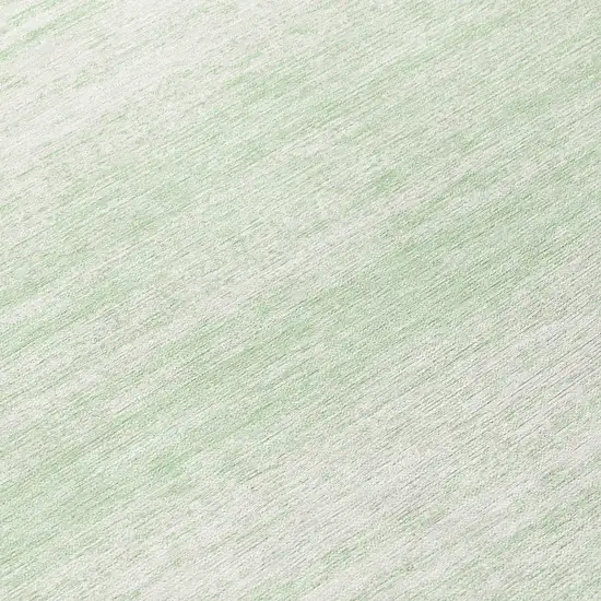 8' Mint Green And Ivory Round Striped Washable Indoor Outdoor Area Rug Photo 8