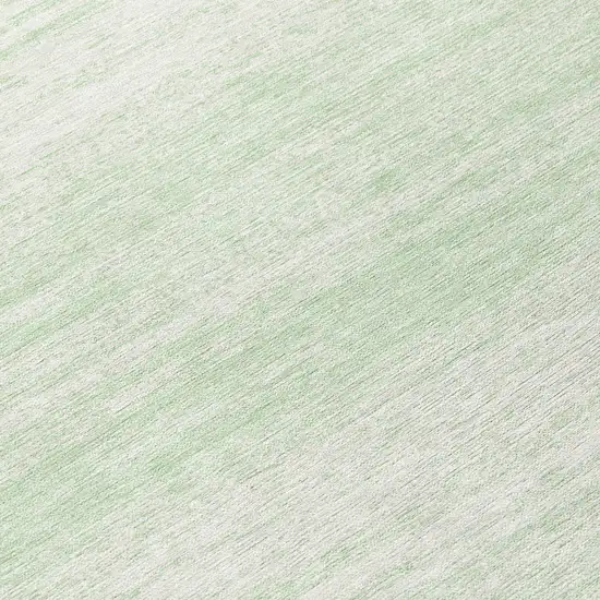 8' Mint Green And Ivory Round Striped Washable Indoor Outdoor Area Rug Photo 8