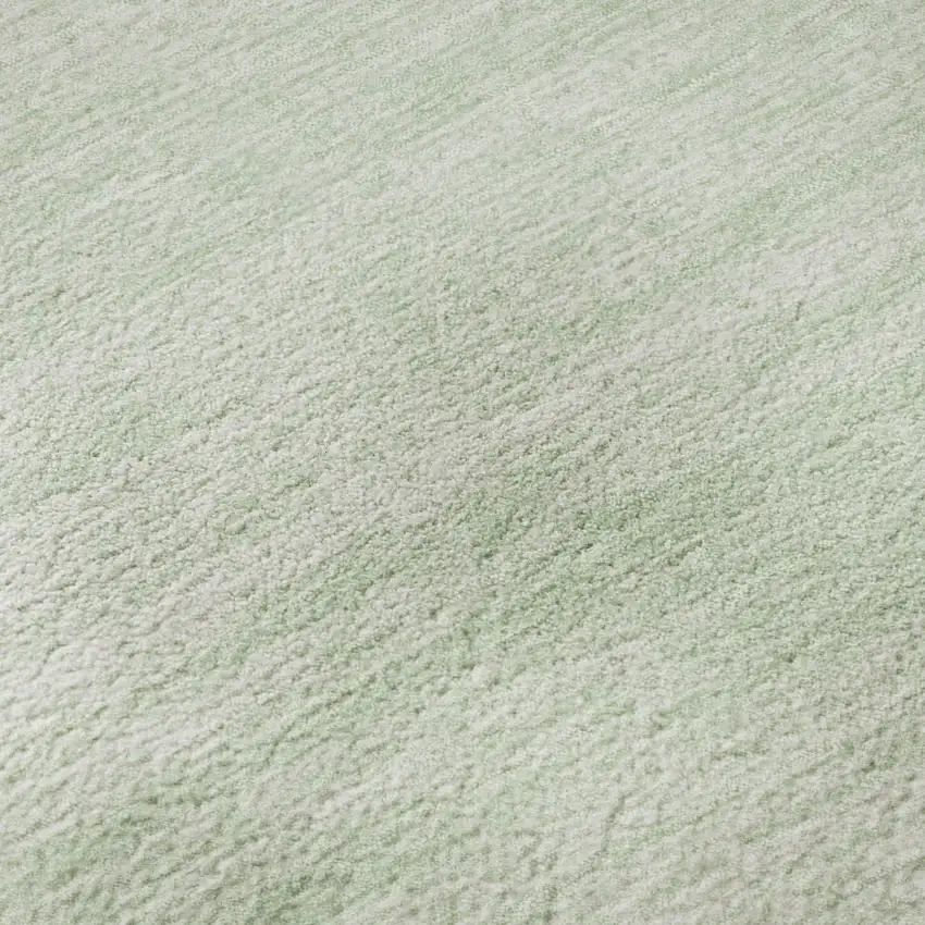 8' Mint Green And Ivory Striped Washable Round Rug With UV Protection Photo 9