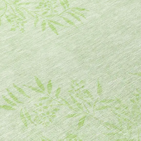 8' Mint Green Artichoke Green And Ivory Round Floral Washable Indoor Outdoor Area Rug Photo 8