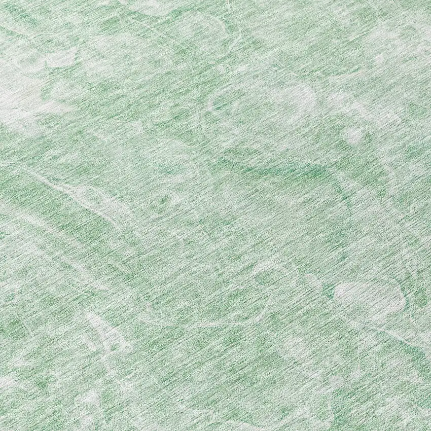 8' Mint Green Sage And Ivory Round Abstract Washable Indoor Outdoor Area Rug Photo 8