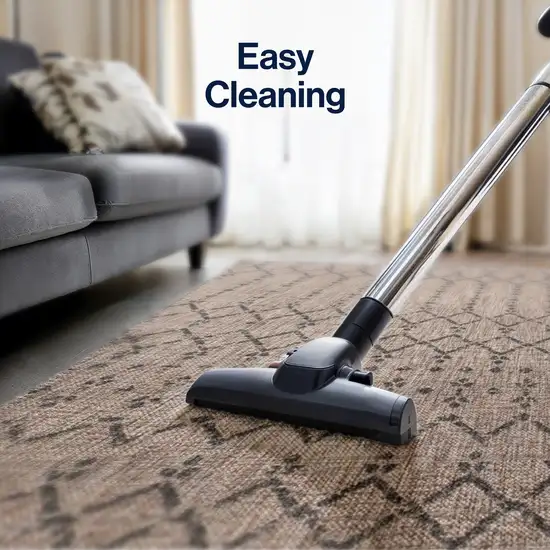 8' Natural And Black Round Trellis Indoor Outdoor Area Rug Photo 5