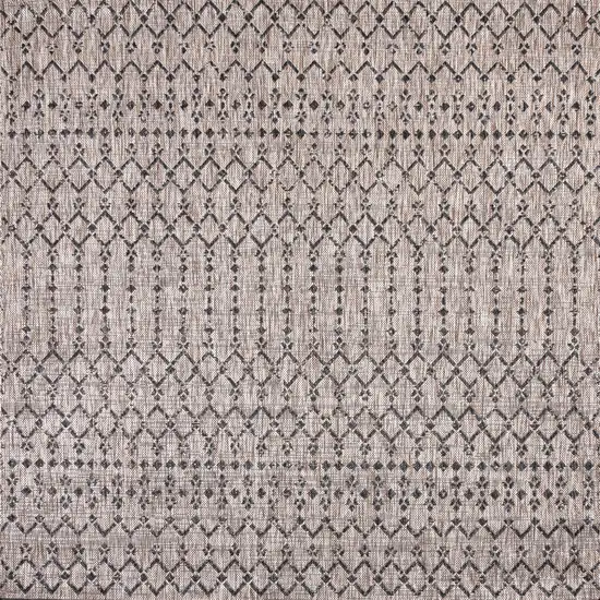 8' Natural And Black Square Trellis Indoor Outdoor Area Rug Photo 1