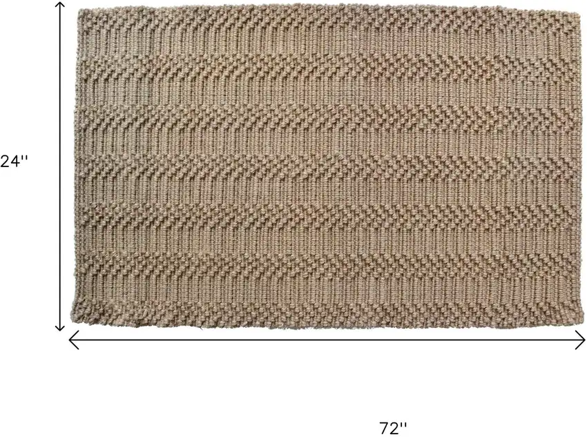 6' Natural Jute Abstract Hand Woven Area Rug Photo 7