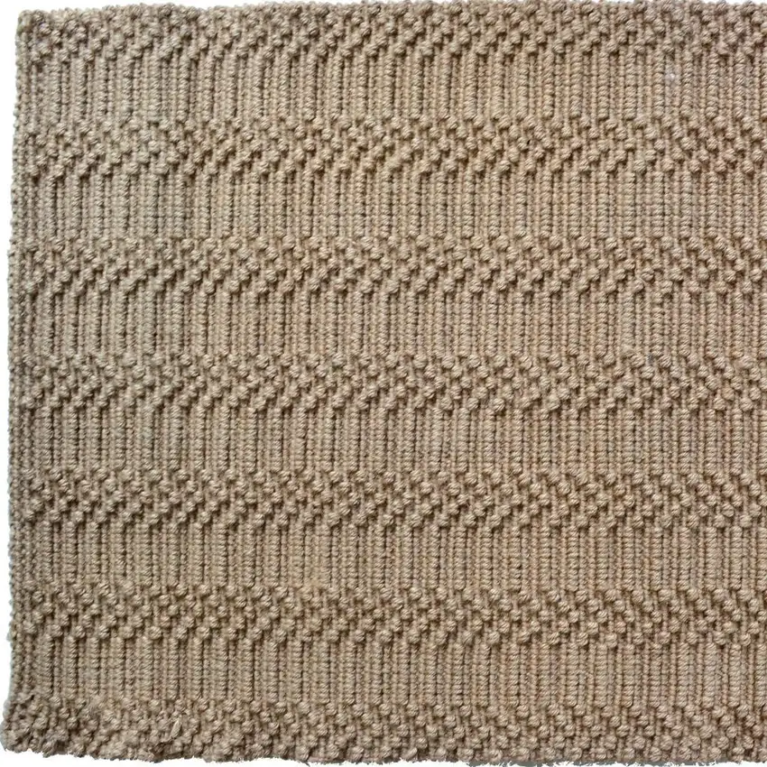 6' Natural Jute Abstract Hand Woven Area Rug Photo 4