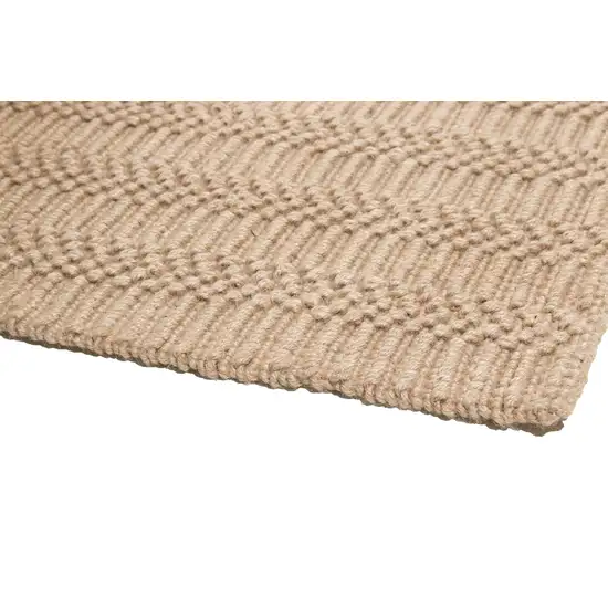 6' Natural Jute Abstract Hand Woven Area Rug Photo 6