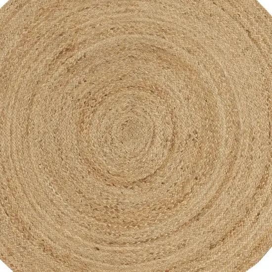 5' Natural Jute Flatweave Handmade Round Rug Photo 2