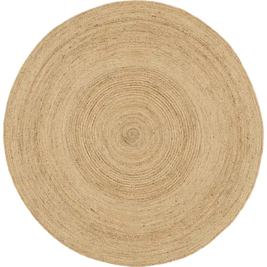 6' Natural Jute Flatweave Handmade Round Rug Photo 4